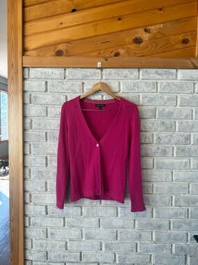 Banana Republic Women's Raspberry V-Neck Cardigan